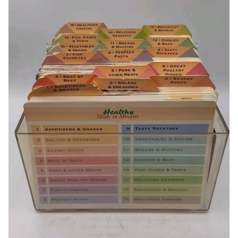 Vintage Healthy Meals In Minutes Recipe Cards Groups 1-16 No Lid Read